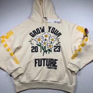 First Row Grow Your Future 2023 Hoodie Men’s XL Cream/Yellow Streetwear NWT